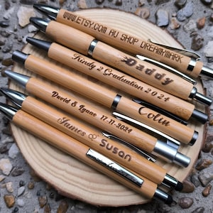Personalized Laser Engraved Bamboo Pen: Wedding Favors, Graduation ...