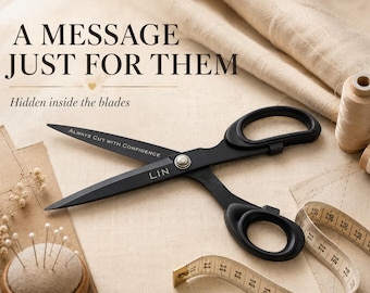 Personalised Sewing Scissors, Custom Engraved Tailor Shears,  Hidden Message Gift for Seamstress Dressmaker