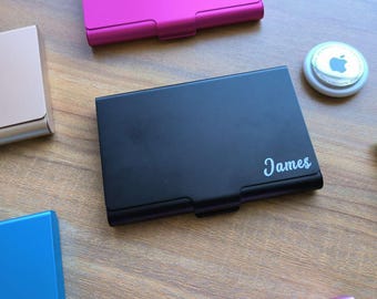 Personalisierter Visitenkartenhalter aus Aluminiumlegierung: Metallkartenetui