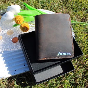 Regalo del Día del Padre, Cartera de Cuero Repujado para Hombre, Cartera de Cuero con Repujado de Color, Cartera de Cuero Personalizada, Regalo para Hombre