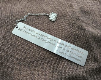 Personalized Stainless Steel Bookmarks Set with Inspirational Quotes
