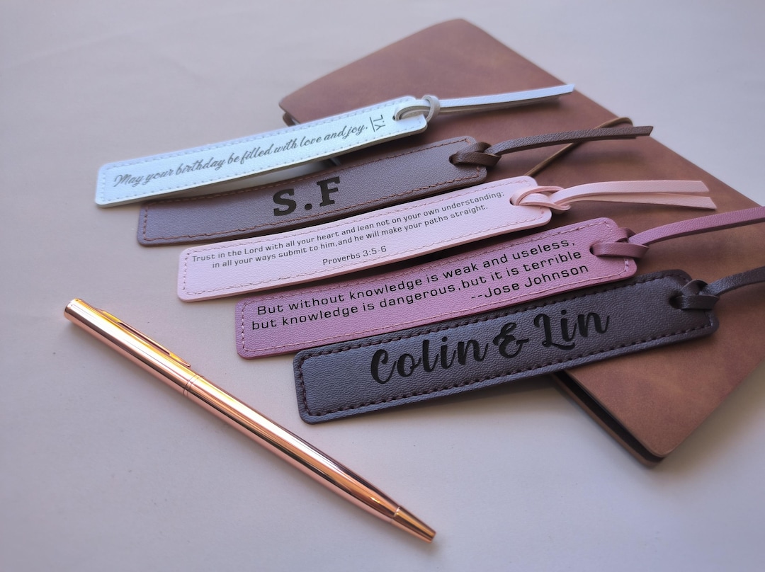 Laser Engraved Faux Leather Bookmark: Personalized Book Lover Gift ...