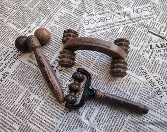 Personalized Wooden Massager Set: Handheld Deep Tissue Relief