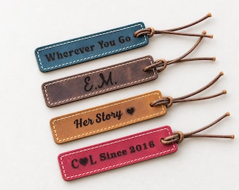 Personalised Leather Bookmark, Crazy Horse Leather Book Marker, Custom Name Gift for Reader