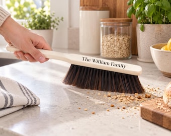 Personalised Wooden Cleaning Brush, Long Handle Dusting Broom, Home Sweeping Brush, Housewarming Gift
