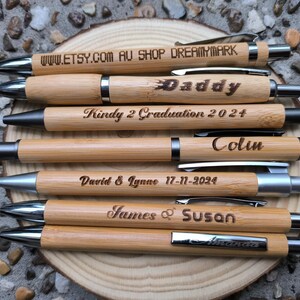 Personalized Laser Engraved Bamboo Pen: Wedding Favors, Graduation ...