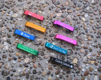 Personalized Aluminum Bottle Opener Keychain – 8 Colors Available!