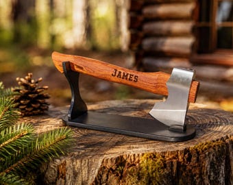 Personalised Solid Wood & Hardened Steel Mini Axe