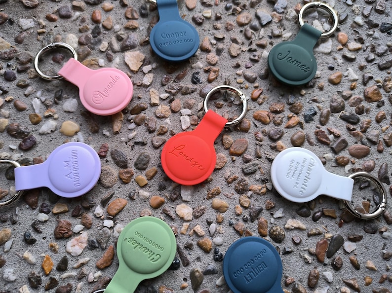 Personalized Silicone AirTag Keychain: Laser Engraved Pet ID Tag - Etsy