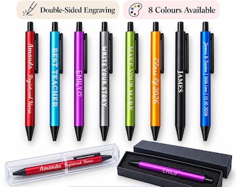 Personalised Aluminium Metal Pen – Double-Sided Custom Engraved Ballpoint Pen