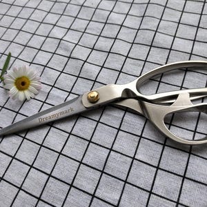 Personalized Stainless Steel Tailor Scissors: Silver Finish, Golden Pivot