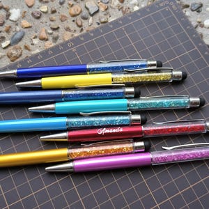 Gepersonaliseerde kristallen metalen pennen, zwarte inkt bruiloftpennen, kerstcadeaus, promotiepen, verjaardagscadeaus Voor hem Voor haar