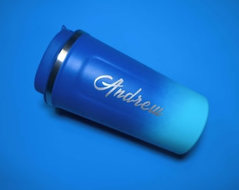 Tazza termica di lusso personalizzata con gradiente - Bicchiere da viaggio con incisione personalizzata da 510 ml