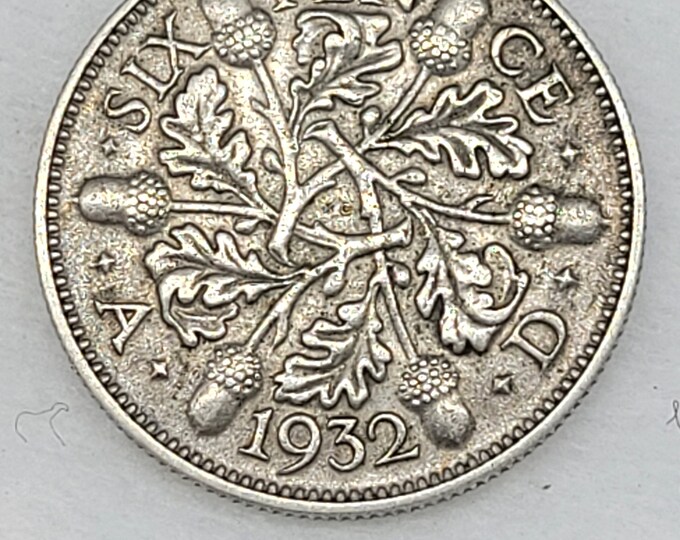 1932 United Kingdom 500 Silver Coin Six 6 Pence George V King George 1932-united-kingdom-500-silver-coin-six-6-pence-george-v-king-george