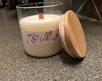 Customizable handmade premium soy wax wood wick candle