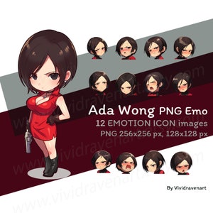 Conjunto de imágenes PNG de emociones de Ada Wong