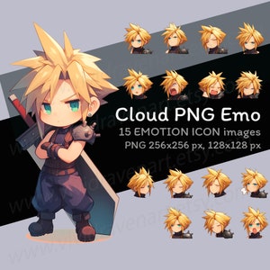 クラウド ファイナルファンタジーVII エモーション PNGセット