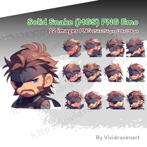 Snake (Metal Gear Solid) Emoção PNG Set
