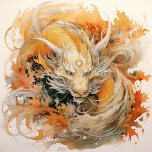 Celebrate Year of the Dragon with Unique Golden Dragon digital 10 images
