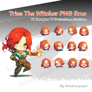 Conjunto de emociones PNG de Triss The Witcher