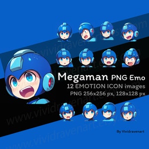 Conjunto PNG de emociones de Megaman