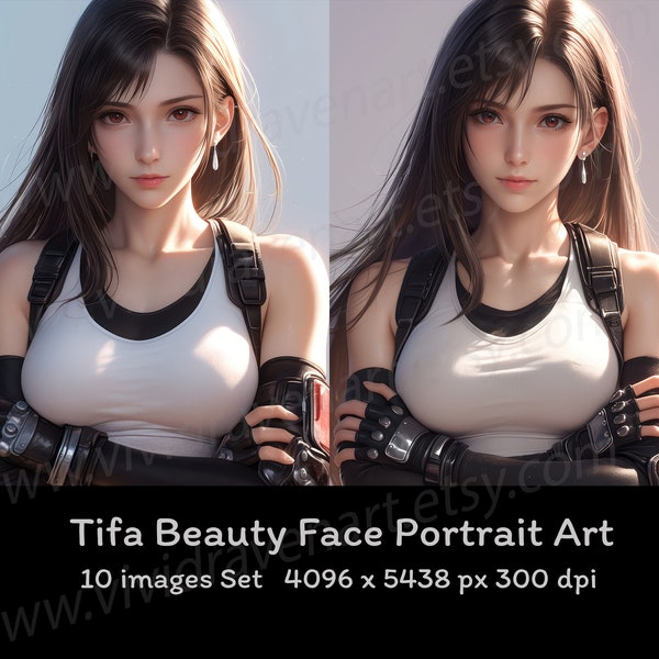 Conjunto de arte de retrato de Tifa Lockhart 1