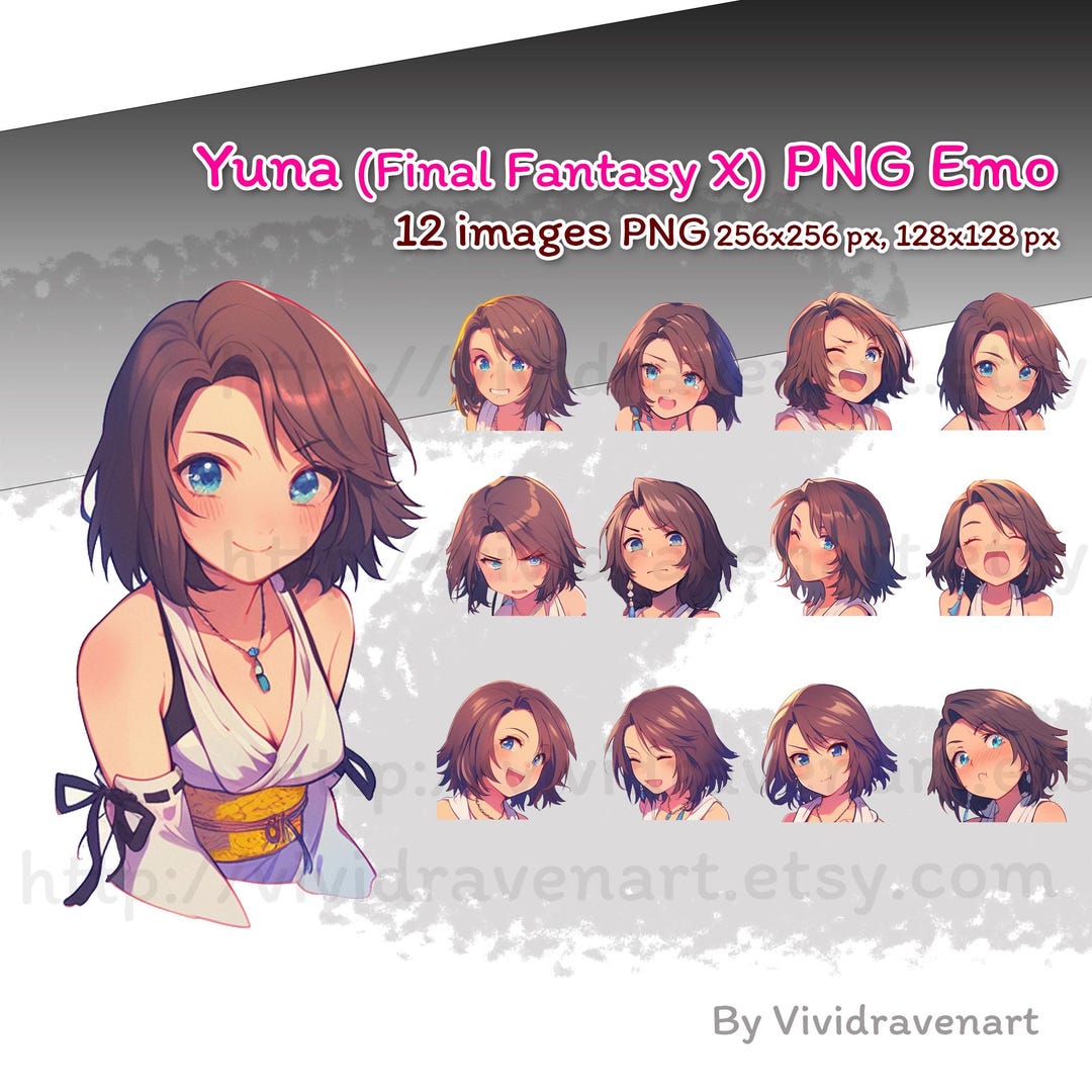 FF10/ファイナルファンタジー/YUNA Emotion!/同人誌 Yuna Final Fantasy X Emotion PNG Set - Etsy
