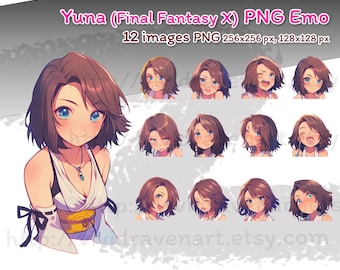 Conjunto PNG de emociones de Yuna Final Fantasy X