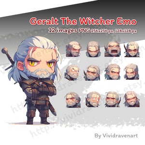 Conjunto de emociones PNG de Geralt The Witcher