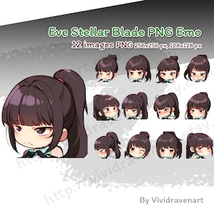 Conjunto de emociones PNG de Eve Stellar Blade