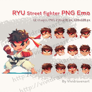 Cabeza de emoción de Ryu Street Fighter PNG