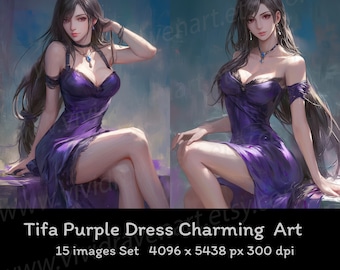 Tifa Purple Dress Charming Art