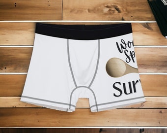 Funny Print Men's Boxer Underwear Wooden Spoon Survivor Funny Gift for Him Funny Fathers Day Gift for Funny Fathers and Grandfathers or Dad