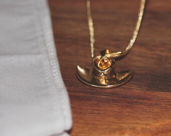 18K ゴールドフィルド カウボーイ ハット ネックレス | カウボーイ ハット ネックレス | ゴールドフィルド ネックレス | ウエスタン ネックレス | ゴールドフィルド | カウボーイ ハット | ゴールド チェーン