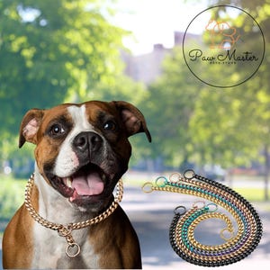 Luxurious Cuban Link Dog Collar – Heavy-Duty Stainless Steel Chain for Large Dogs