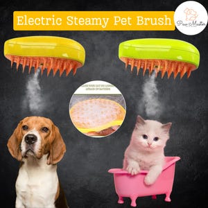 3-in-1 Pet Steam Brush – Electric Sprayer & Deshedding Massage Comb for Cats-Dogs