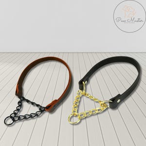 Leather Martingale Collar – Chain Clinch, Training Collar for Dogs