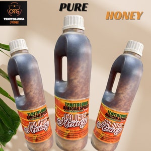 Tenitoluwa [1 liters] Raw Pure Honey - Fresh and From Eco Farm -  Zero Waste - Sustainable Food - Alternative for Sugar - Breakfast Food