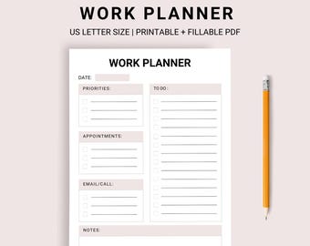 DIGITALE WERKPLANNER, planner voor dagelijkse productiviteit, eenvoudige digitale planner, kantoorplanner, digitale projectplanner, planner voor bedrijfsorganisatoren