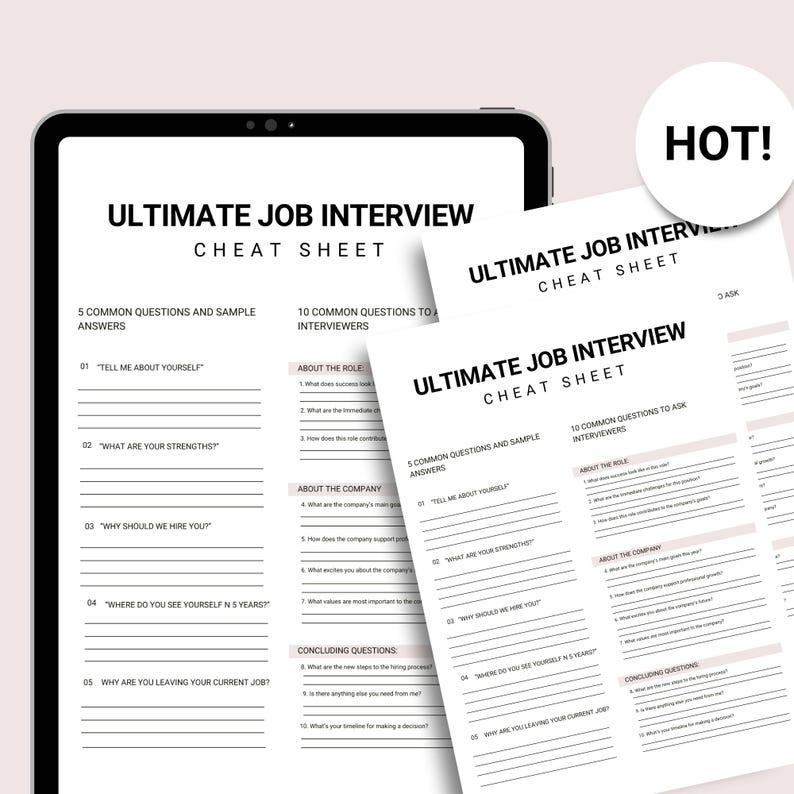 Ultimate JOB INTERVIEW CHEATSHEET, for Job Seekers, Common Interview ...