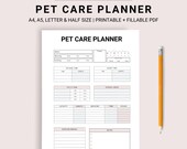 PET CARE PLANNER, Pets Planner, Printable Pet Planner, Puppy Organizer, Pet Profile, Pet Care Journal, Puppy Journal, Digital Pet Planner