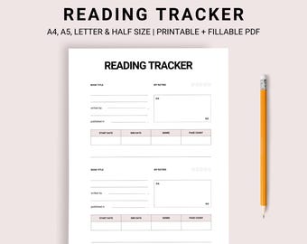 RASTREADOR DE LEITURA PARA IMPRIMIR, Registro de leitura de estante, Rastreador de livros, Desafio de leitura, Planejador de leitura, Registro de leitura para impressão, Gráfico de leitura