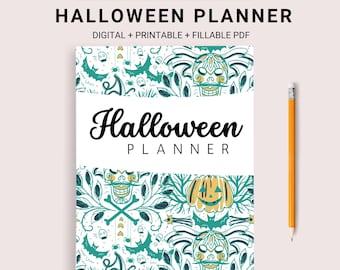 PLANEJADOR DE HALLOWEEN, Planejador assustador, Planejador de festa, Planejador de festa de Halloween, Planejador de fantasia de Halloween, Planejador de Halloween para impressão, Planejador