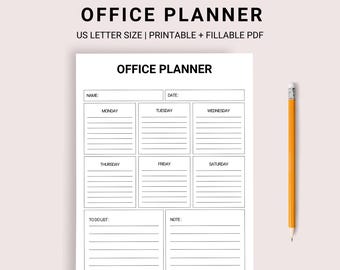 OFFICE PLANNER PRINTABLE, Daily Task Planner, Office Tasks Planner, Work Schedule, Work Planner, Office Organizer, Work To Do List Planner