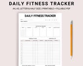 DAILY FITNESS TRACKER, Nutrition Planner, Exercise Tracker, Mood Tracker, Health Tracker, Workout Tracker, Activity Log, Training Journal
