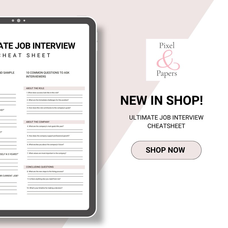 Ultimate JOB INTERVIEW CHEATSHEET, for Job Seekers, Common Interview ...