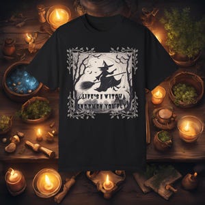 Witch Broom T-Shirt, Halloween Tee, Funny Unisex Shirt, Flying Witch Design, Witch shirt, Halloween retro shirt, Flying witch shirt, Witches