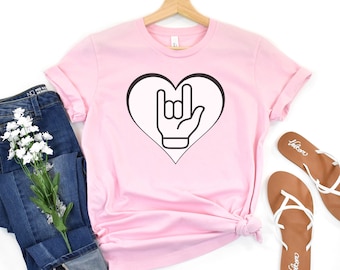 I Love You Hand Sign T-Shirt, American Sign Language, I love you shirt, Deaf Community, Love ASL, Lovers Tee, Gift For Beloved, ASL Teacher