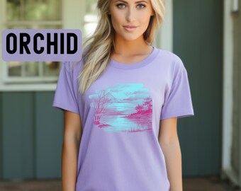 Sunset Tshirt, Trendy Beachy Shirts, Cute Summer Tees, Oversized Tee, , Sun Seeker T-shirt, Weekend Lake, Sun Tee,Summer Time,Vacation Shirt