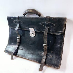 Porte-documents en cuir vintage, mallette MCM, sacoche pour ordinateur portable en cuir
